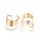 Tarnish Resistant 304-Stainless Steel Snap On Pinch Bails (5 Pieces) 10x8x4 MM Gold Color For Jewellery Making